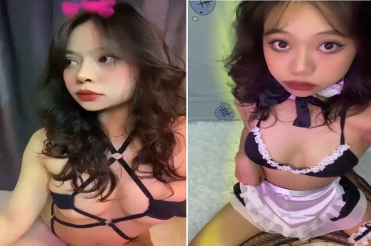 Em mặc đồ hầu gái bị phá phê đến nằm bẹp