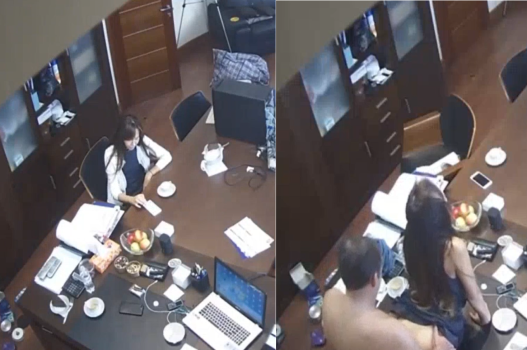 Lộ clip thư ký rên la khi bị sếp đụ